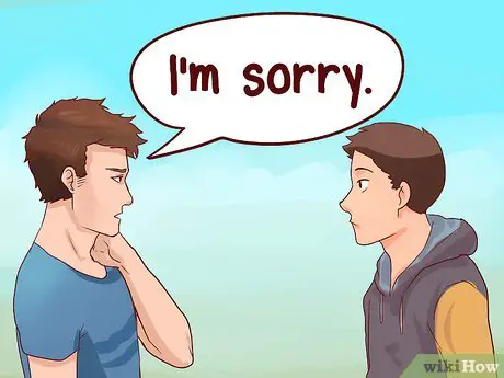 one boy is awkwardly saying sorry to other
