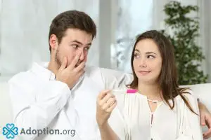Man reacting on pregnancy news